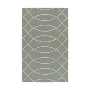 Courtyard 36 X 24 inch Blue and Neutral Indoor Area Rug, Polypropylene