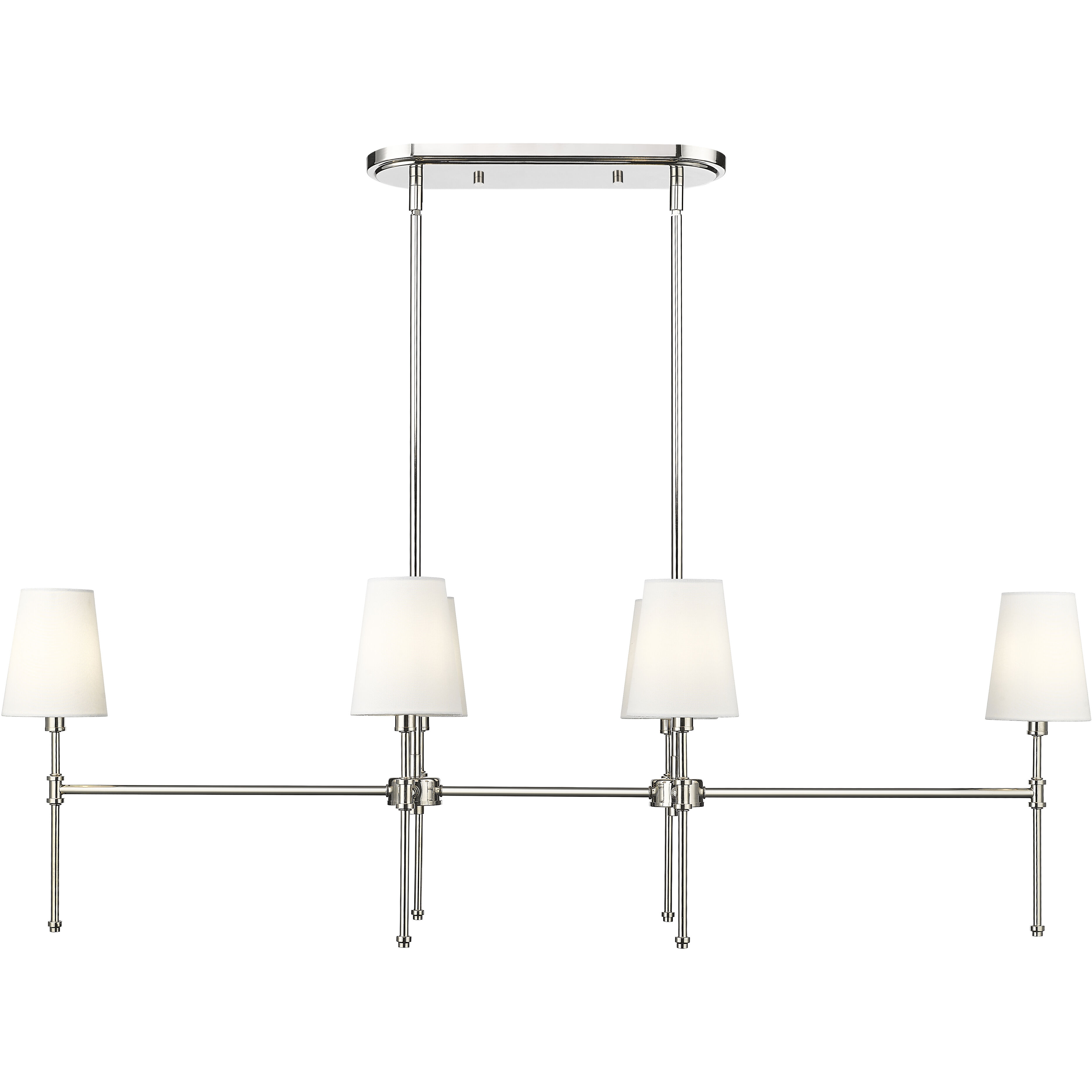 Adorra 6 Light 48 inch Polished Nickel Linear Chandelier Ceiling Light