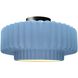 Radiance Collection - Pleated Tier 1 Light 14.5 inch Sky Blue and Matte Black Semi-Flush Ceiling Light in Replaceable Bulb, 14.5W x 7.25H, Form+Finish+Function