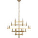 Chapman & Myers Sonnet LED 42 inch Antique-Burnished Brass Chandelier Ceiling Light in (None), Large