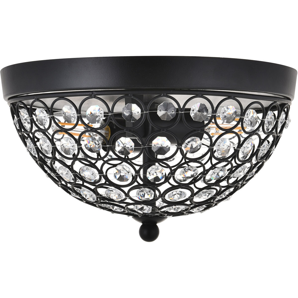 Taye 2 Light 10 inch Matte Black Flush Mount Ceiling Light