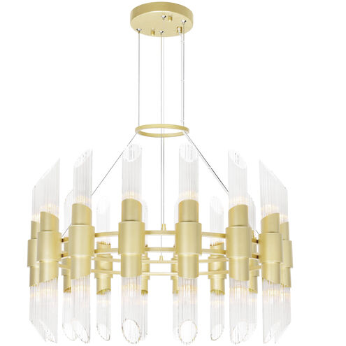 Croissant 32 Light 32 inch Satin Gold Chandelier Ceiling Light