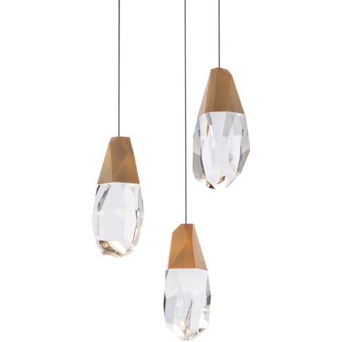 Martini LED 11.75 inch Aged Brass Multi-Light Pendant Ceiling Light in Optic, Beyond