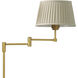 Corbin 62.4 inch 40 watt Antique Brass Floor Lamp Portable Light in Beige Pleated Shade