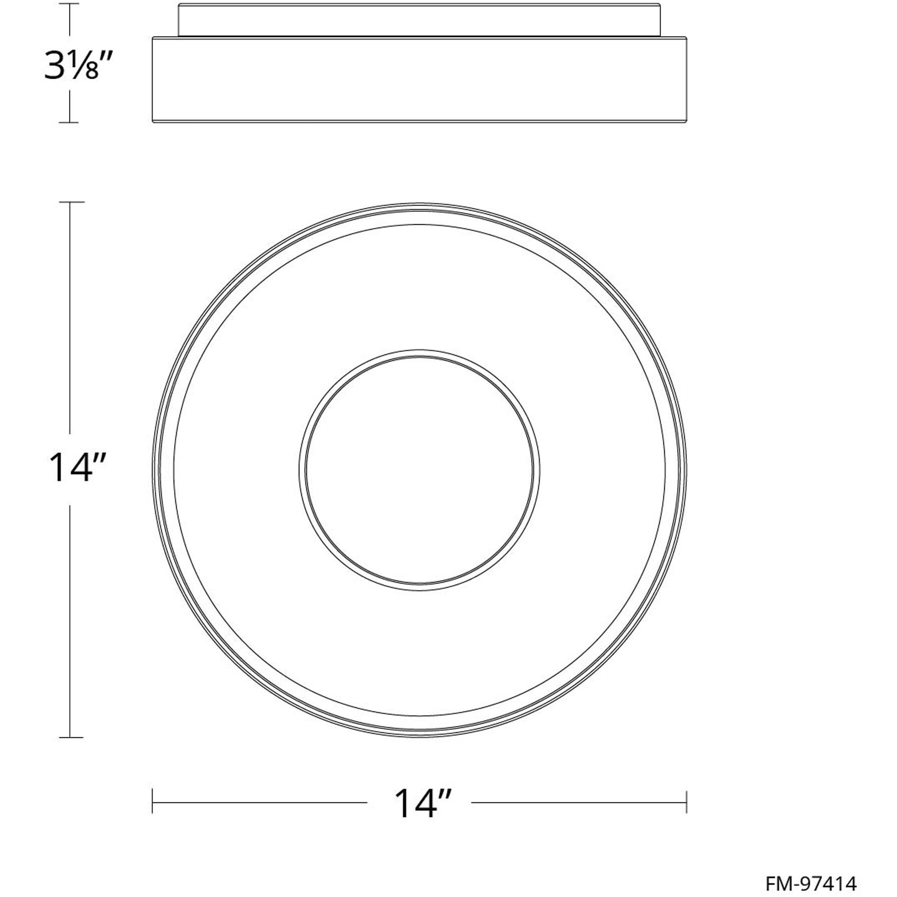 Crackle LED 14 inch Black Flush Mount Ceiling Light, dweLED