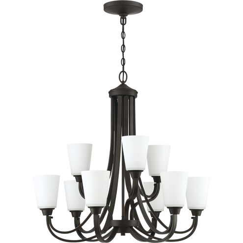 Grace 9 Light 32 inch Espresso Chandelier Ceiling Light in White Frosted Glass, Jeremiah