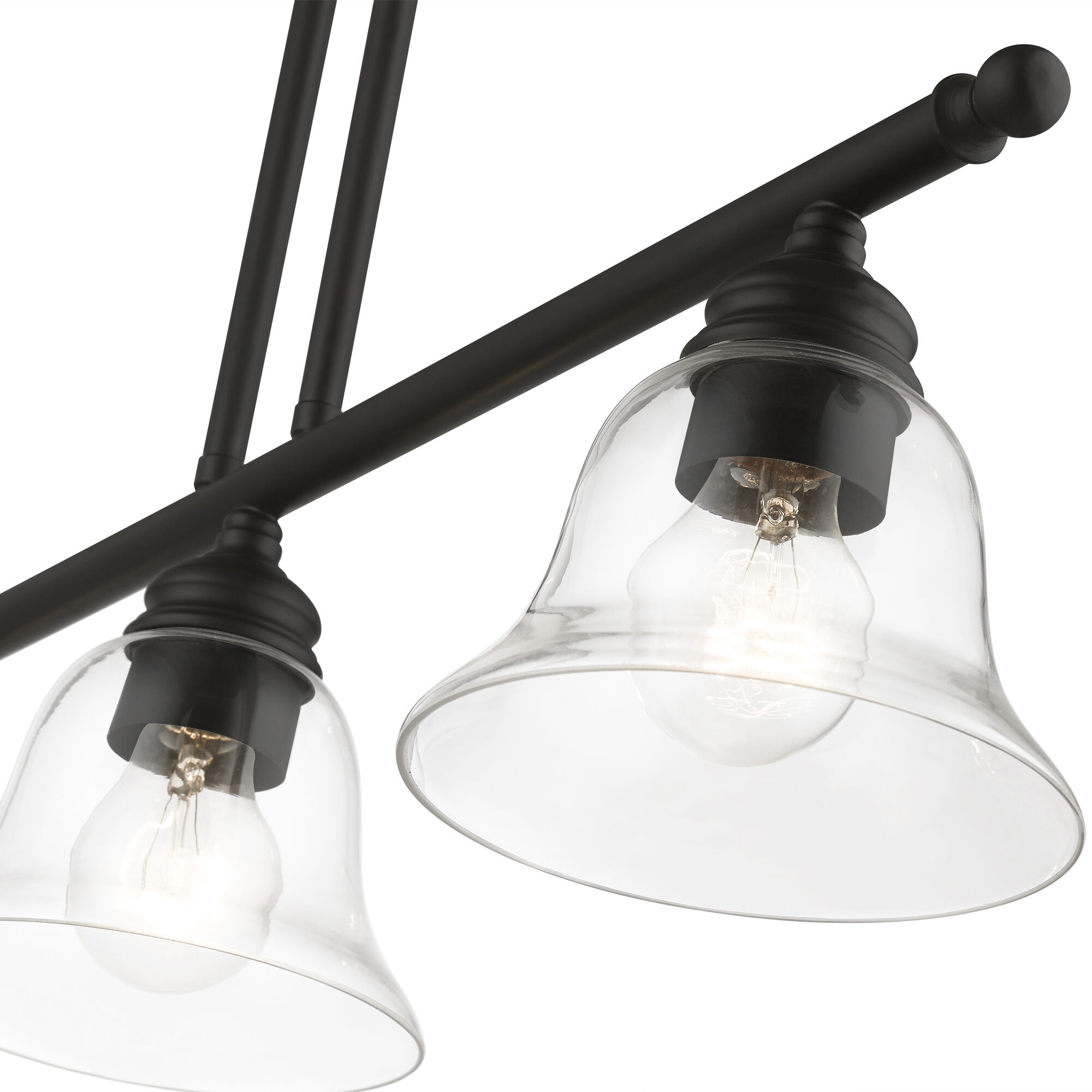 Moreland 3 Light 30 inch Black Linear Chandelier Ceiling Light