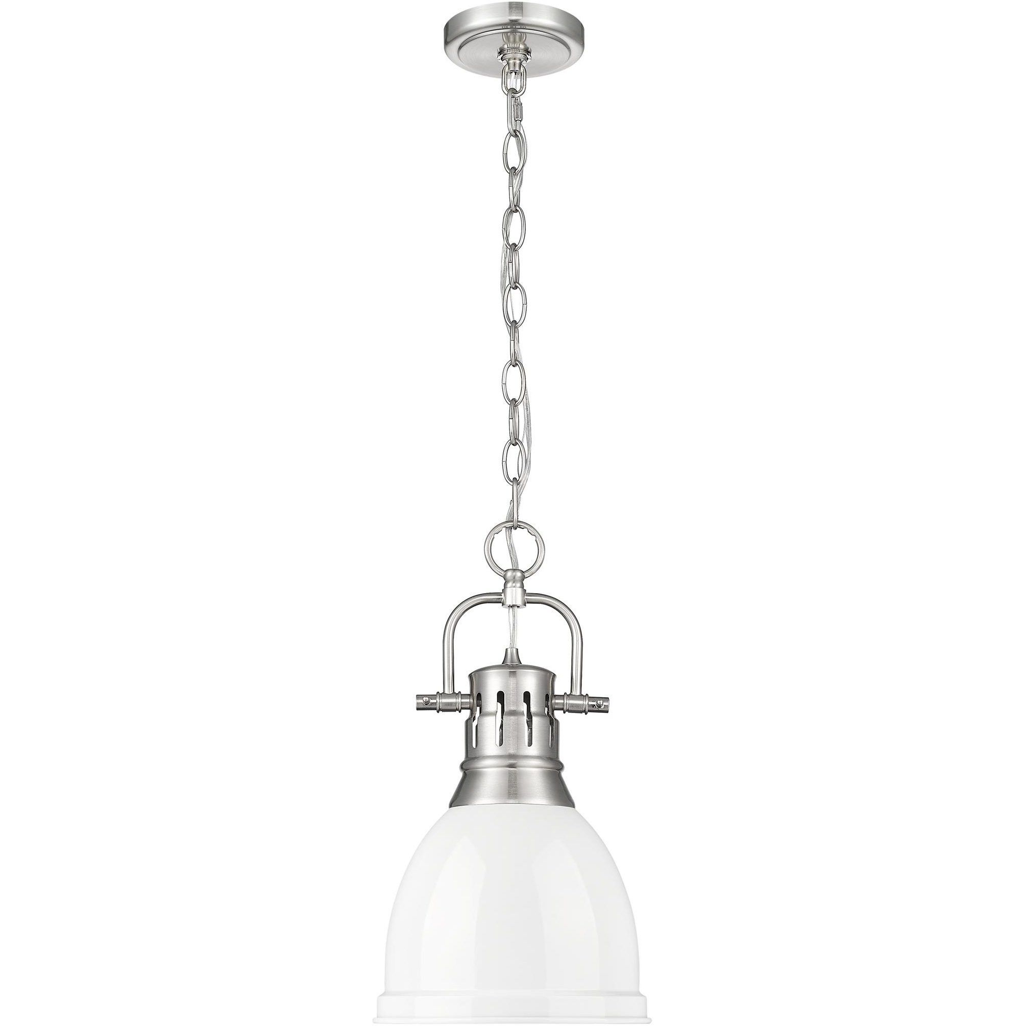 Yep Duncan 1 Light 8.88 inch Pewter Pendant Ceiling Light in White, Small