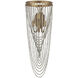 Lucien 3 Light 10.25 inch French Gold Leaf Wall Sconce Wall Light