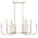 Allistair Linear Chandelier Ceiling Light in Modern Gold