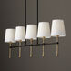 Hollis 5 Light 48 inch Matte Black with Hammered Gold Island Light Ceiling Light
