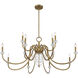 Bergdorf 12 Light 49.5 inch Warm Brass Chandelier Ceiling Light