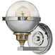 Fletcher 1 Light 7.75 inch Polished Nickel with Heritage Brass Vanity Light Wall Light
