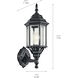 Chesapeake 1 Light 17 inch Black Outdoor Wall in Clear Beveled Glass, Medium