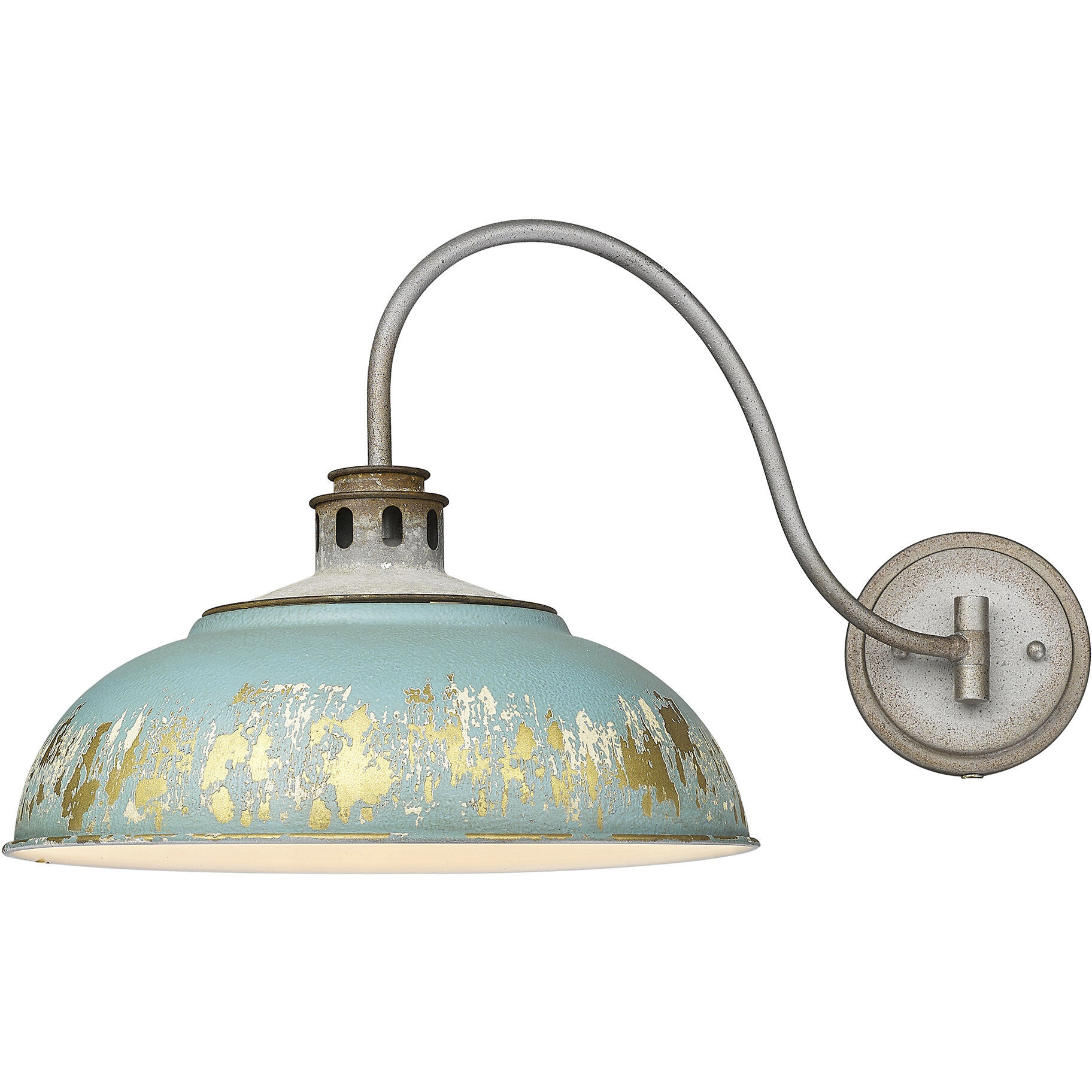 Kinsley 1 Light 14 inch Aged Galvanized Steel Swing Arm Wall Lamp Wall Light in Antique Teal
