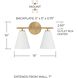 Charlie 2 Light 15 inch Matte Brass Vanity Light Wall Light in Matte White