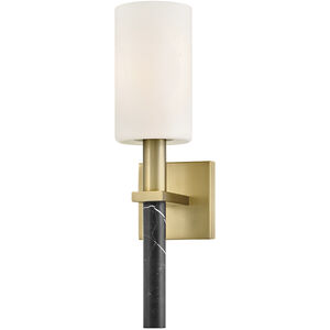 Turin 1 Light 6 inch Lacquered Brass Bath Sconce Wall Light, Medium