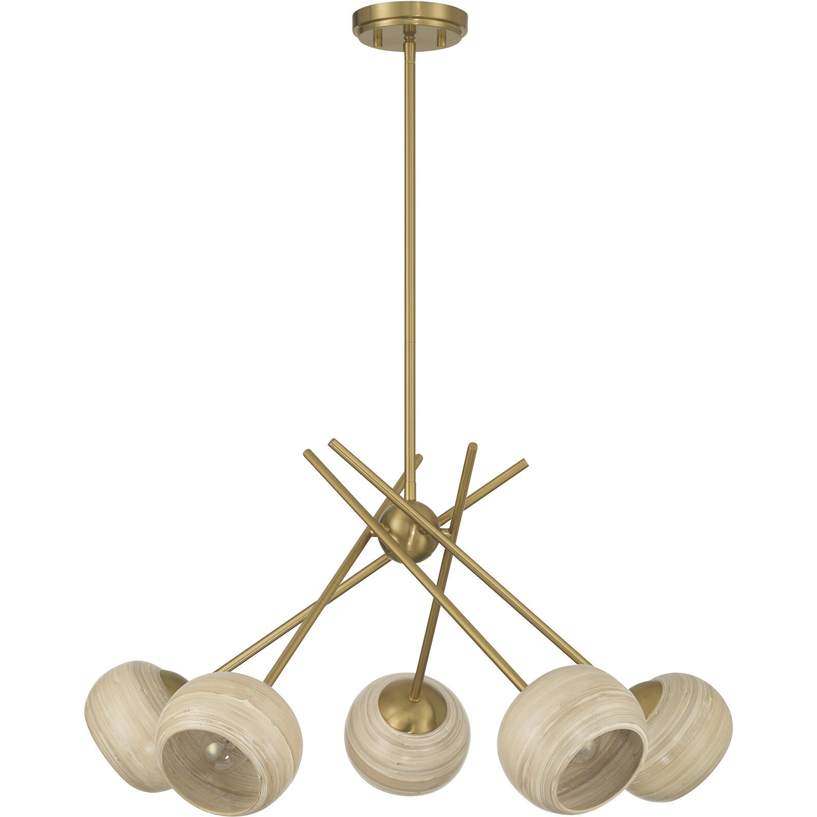 Jasper 5 Light 27.38 inch Warm Brass Chandelier Ceiling Light