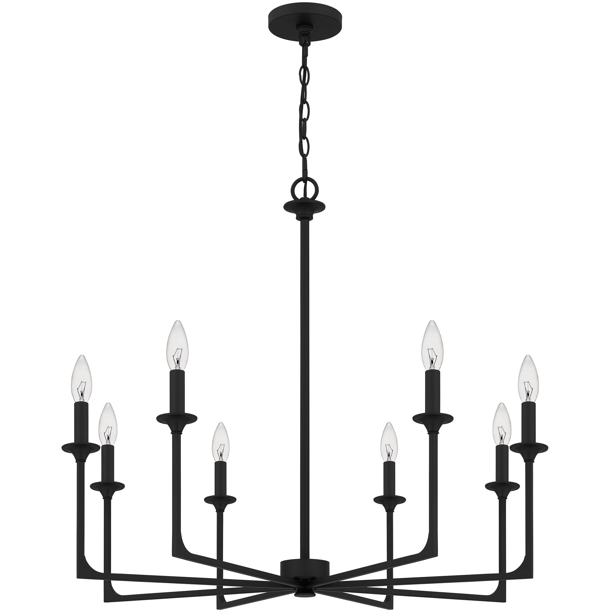 Prescott 8 Light 32 inch Matte Black Chandelier Ceiling Light