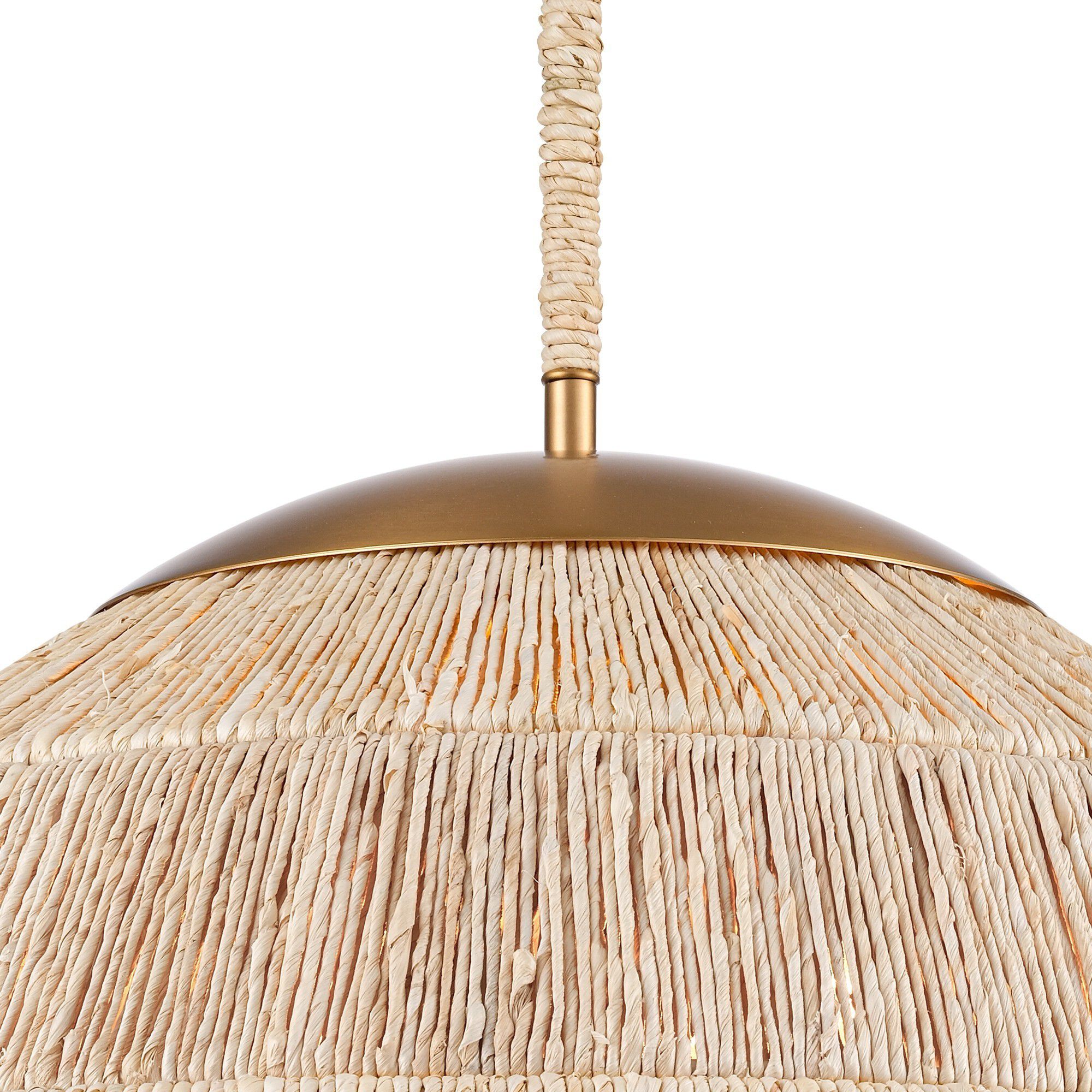 Copa 6 Light 36 inch Natural Brass Pendant Ceiling Light, Converts to Semi Flush