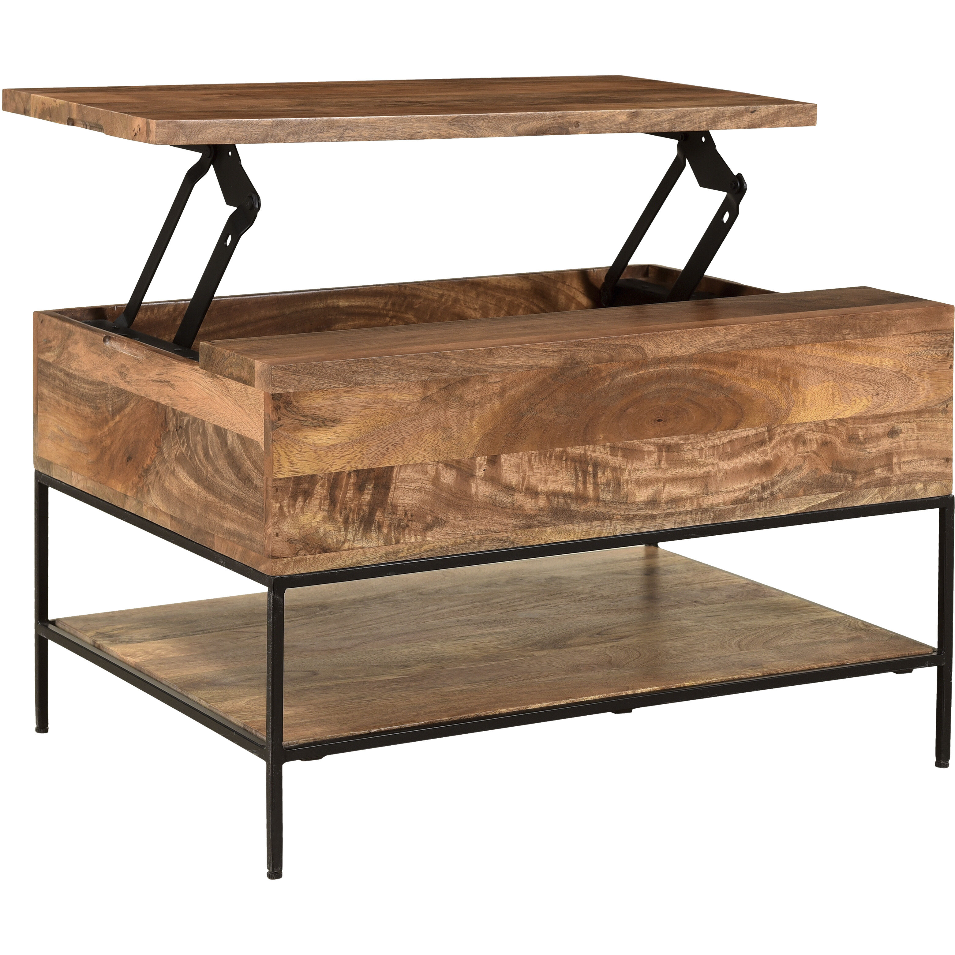 Carey 30 X 22 inch Natural with Black Coffee Table