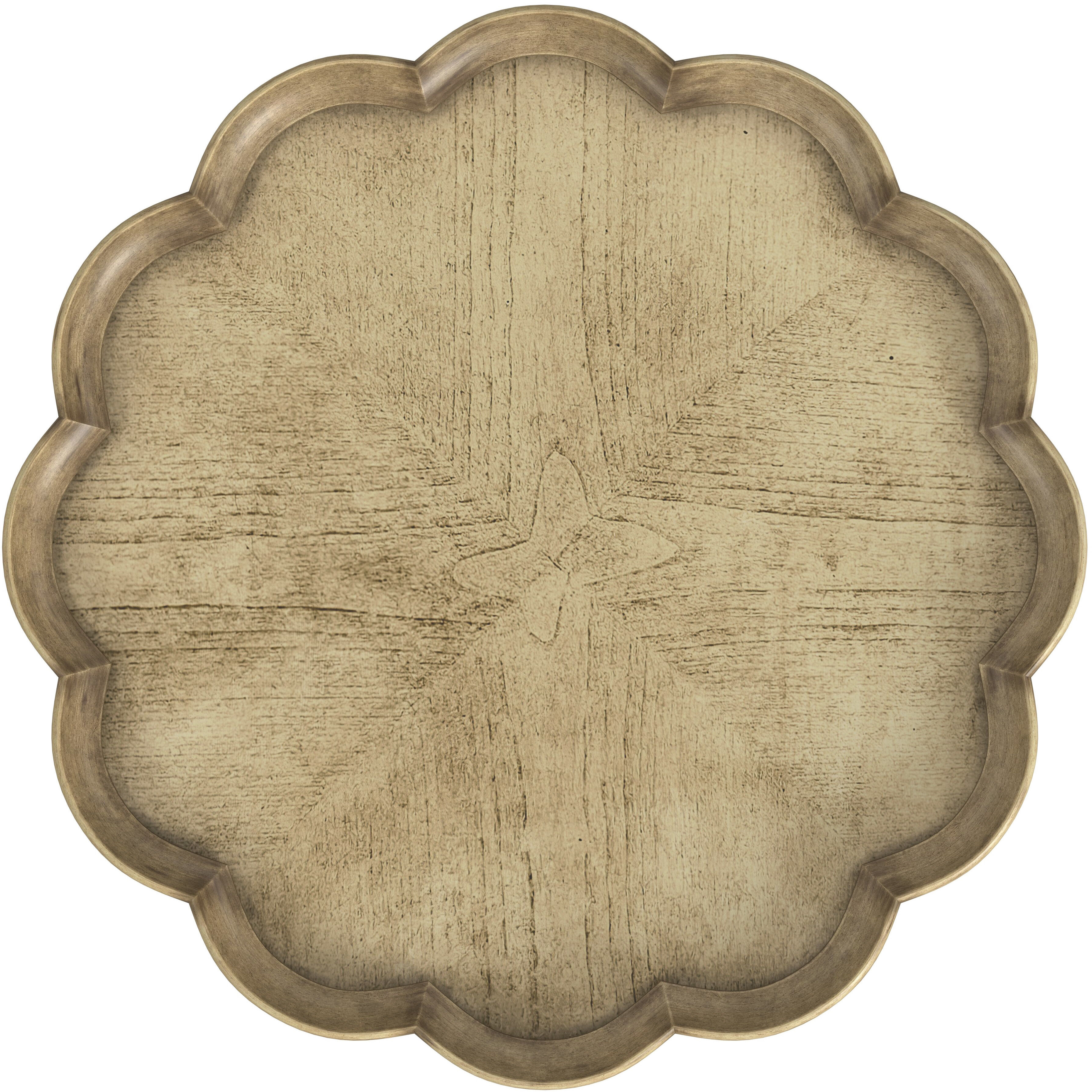 Dansby Pedestal Side Table in Beige