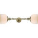 Franklin Restoration Large Bell LED 8 inch Antique Brass Bath Vanity Light Wall Light in Matte White Glass, Franklin Restoration