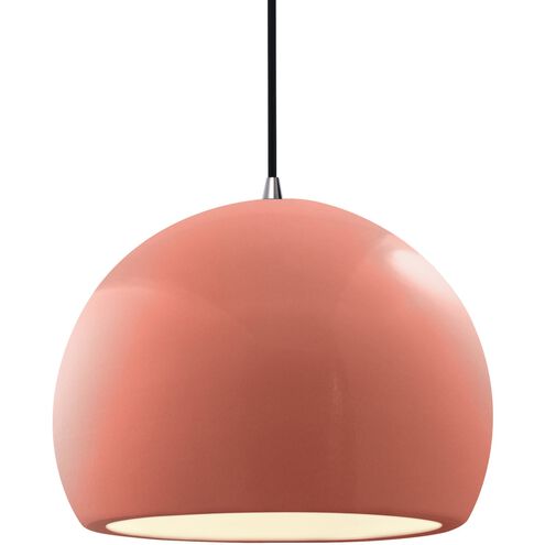 Radiance 1 Light 12.25 inch Gloss Blush and Brushed Nickel Pendant Ceiling Light