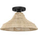 Agoura 1 Light 14 inch Matte Black Flush Mount Ceiling Light, Medium