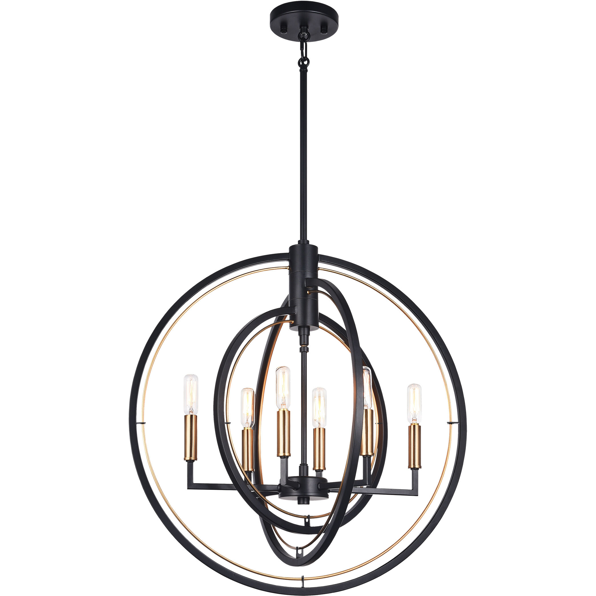 Odyssey 6 Light 22 inch Black Pendant Ceiling Light