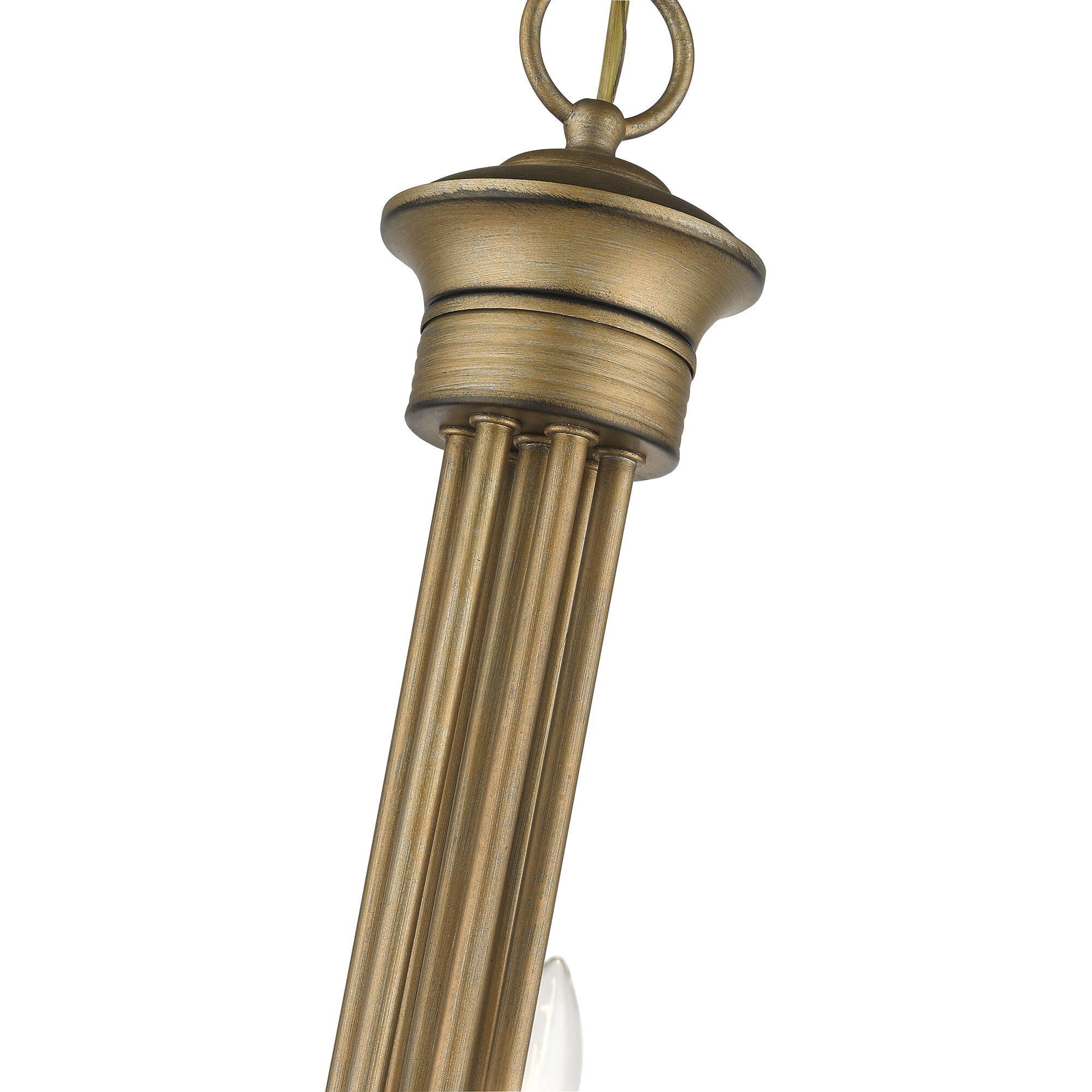 Estate 9 Light 30 inch Antique Gold Leaf Chandelier Ceiling Light, Large, 2-Tier