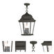 Hamilton 3 Light 12.5 inch Textured Black Large Outdoor Pendant Lantern