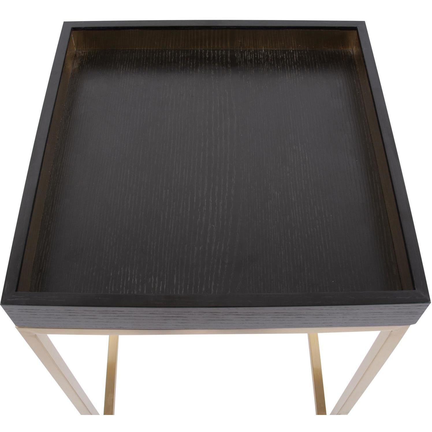 Vassio 27.5 X 18 inch Black/Gold Side Table