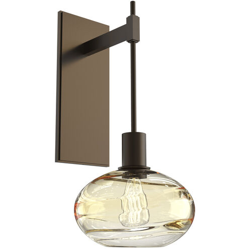 Coppa 1 Light 8 inch Flat Bronze Indoor Sconce Wall Light in Coppa Amber, Tempo