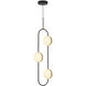 Tagliato 6.38 inch Matte Black and Brushed Gold Pendant Ceiling Light