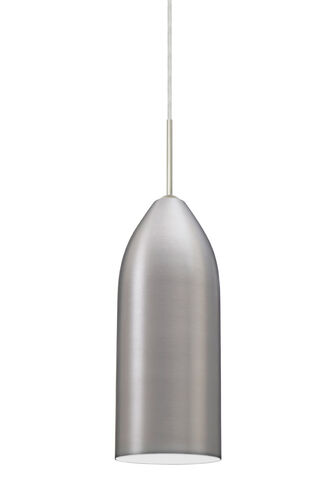 Lindy 1 Light Satin Nickel Pendant Ceiling Light in White Bronze, Incandescent