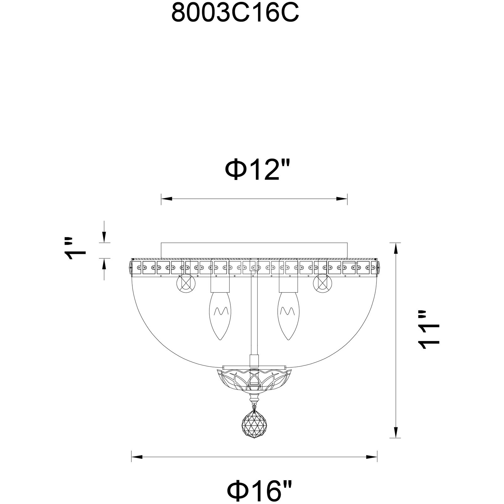 Stefania 5 Light 16 inch Chrome Bowl Flush Mount Ceiling Light