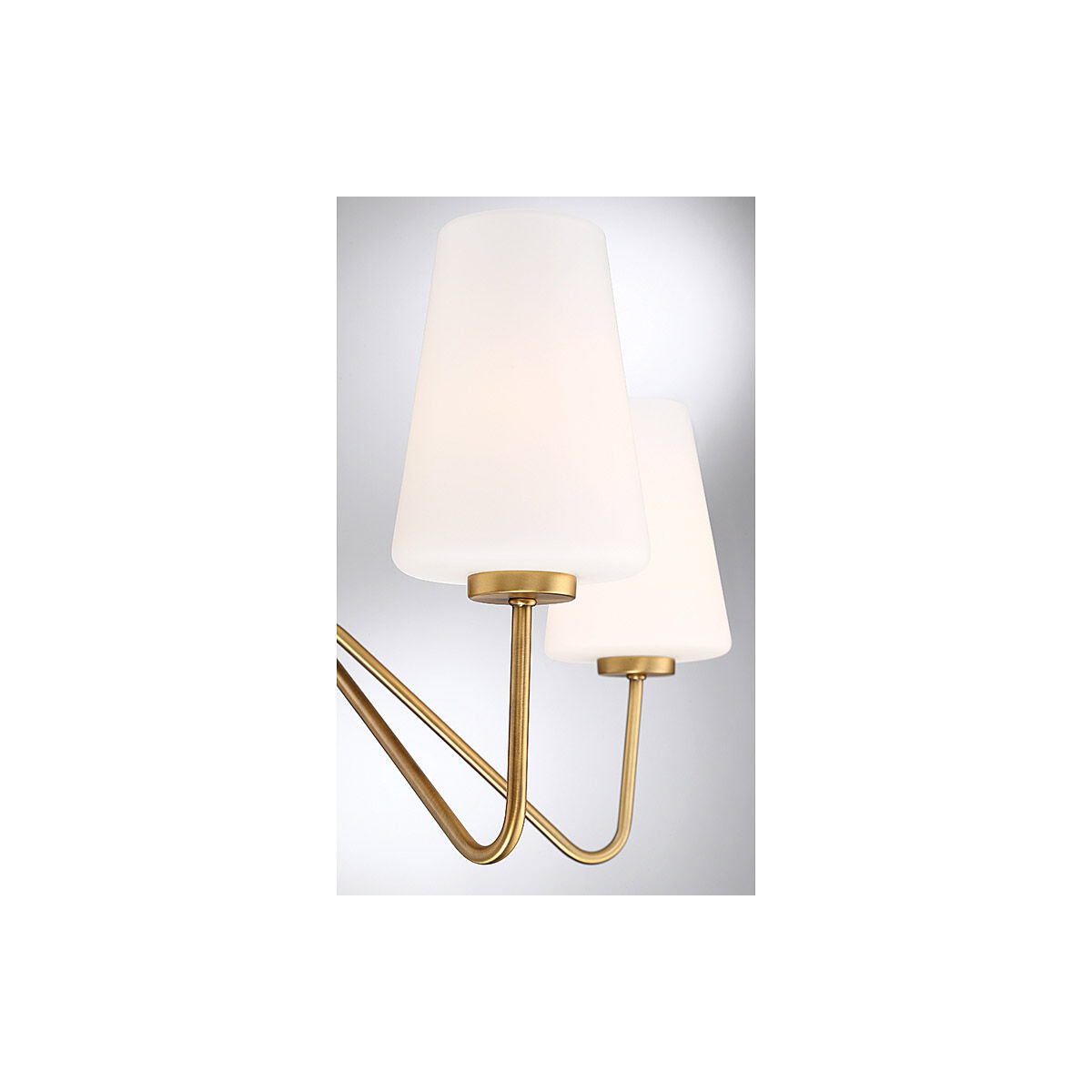 Mid-Century 5 Light 25.75 inch Natural Brass Chandelier Ceiling Light