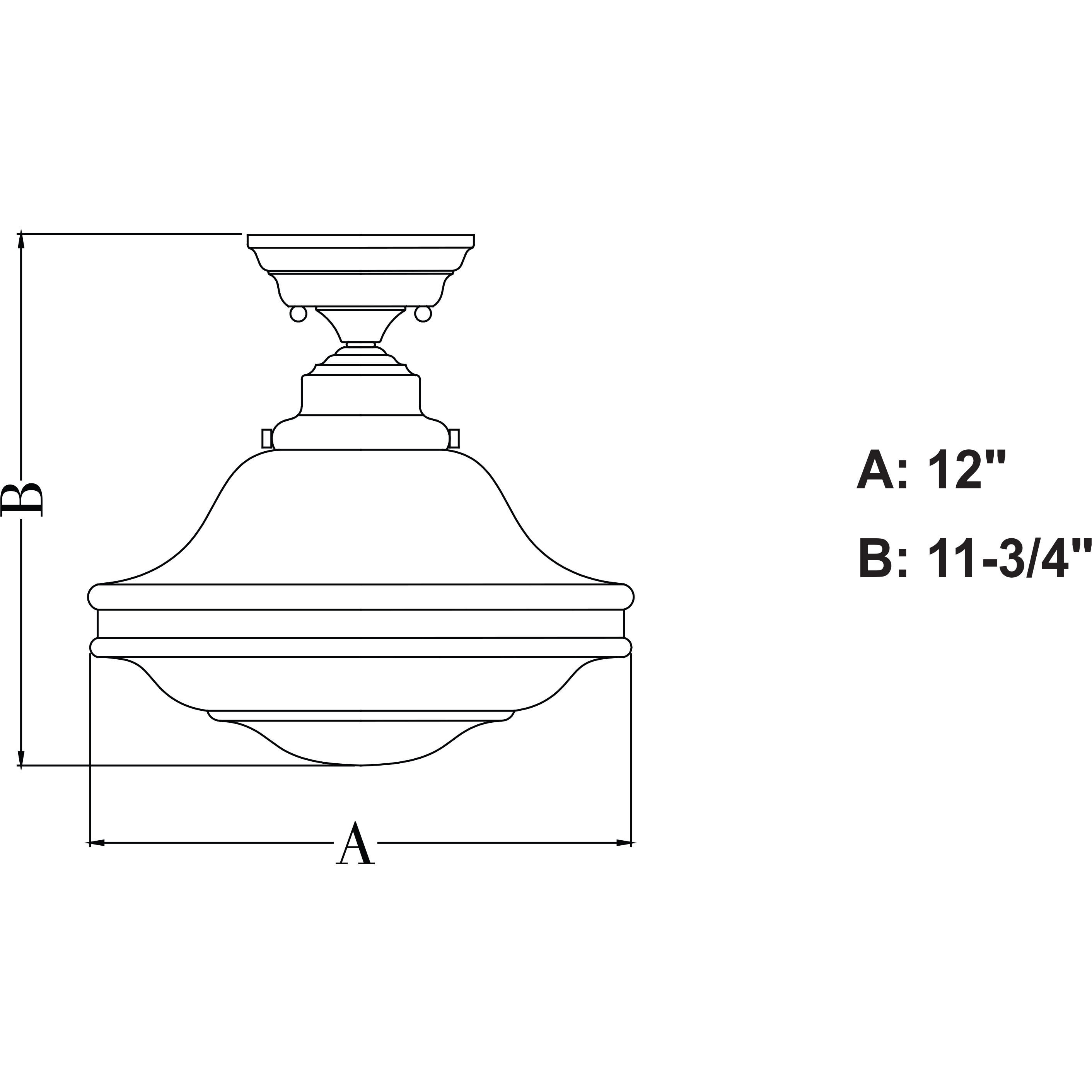 Huntley LED 12 inch Natural Brass Semi-Flush Mount Ceiling Light