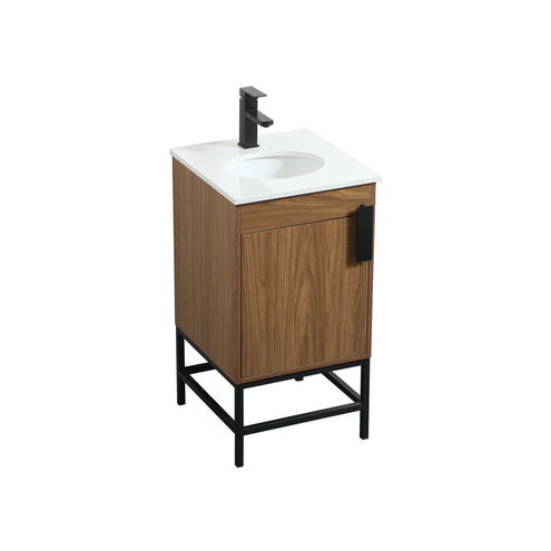 Eugene 19 X 18 X 33.5 inch Walnut Brown Vanity Sink Set