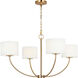 kate spade new york Sawyer 4 Light 31.75 inch Burnished Brass Chandelier Ceiling Light