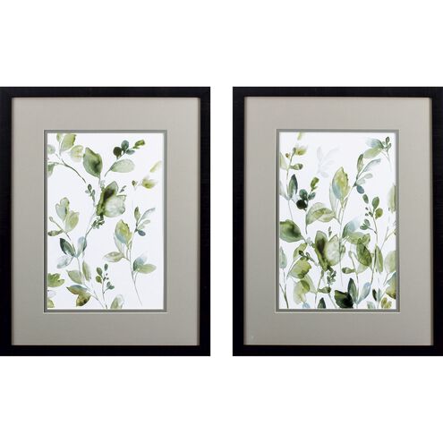 Florals Collection Green Framed Art