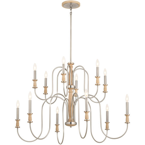 Homestead Karthe 12 Light 42 inch Brushed Nickel Chandelier Ceiling Light, Karthe