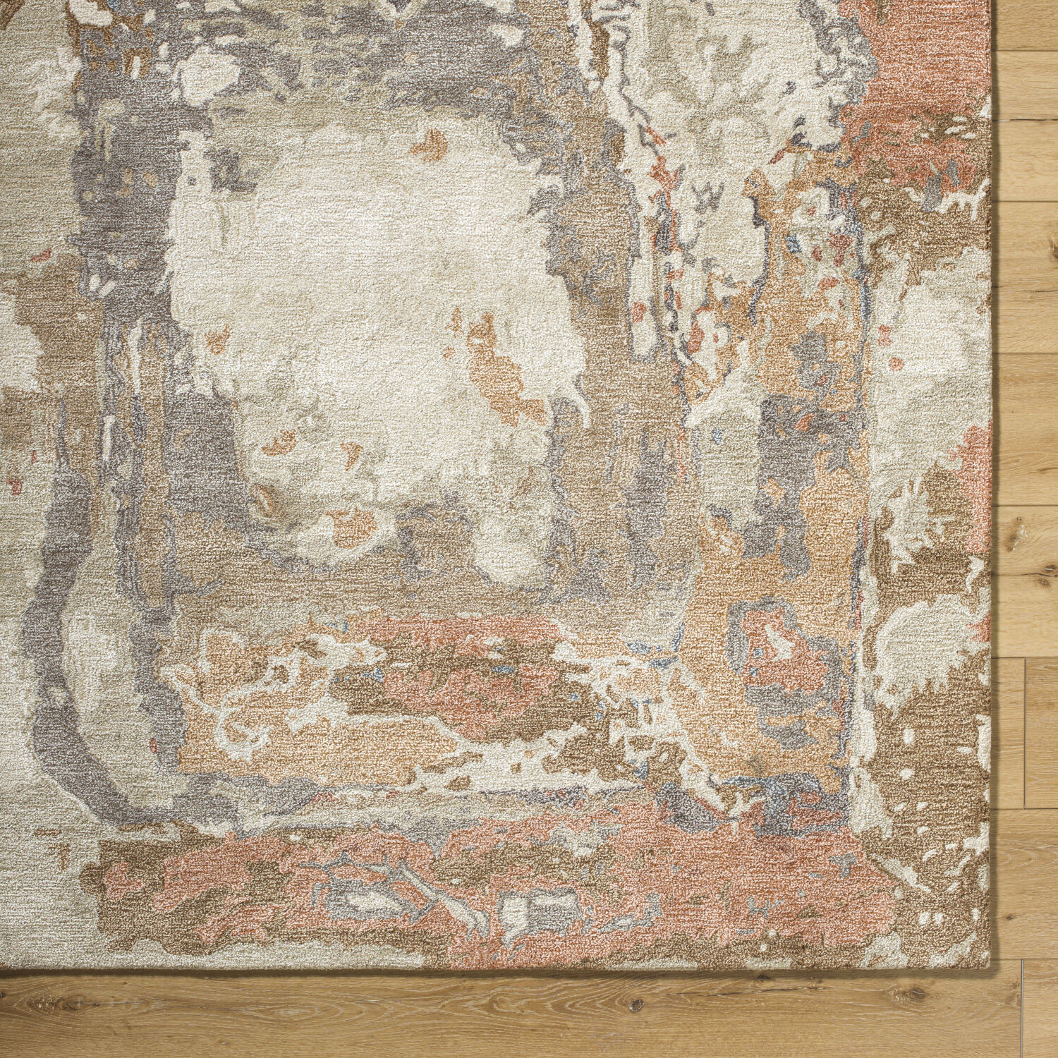 Kavita 36 X 24 inch Prairie Dust / Warm Grey / Walnut / Clay / Army Green Handmade Rug in 2 x 3