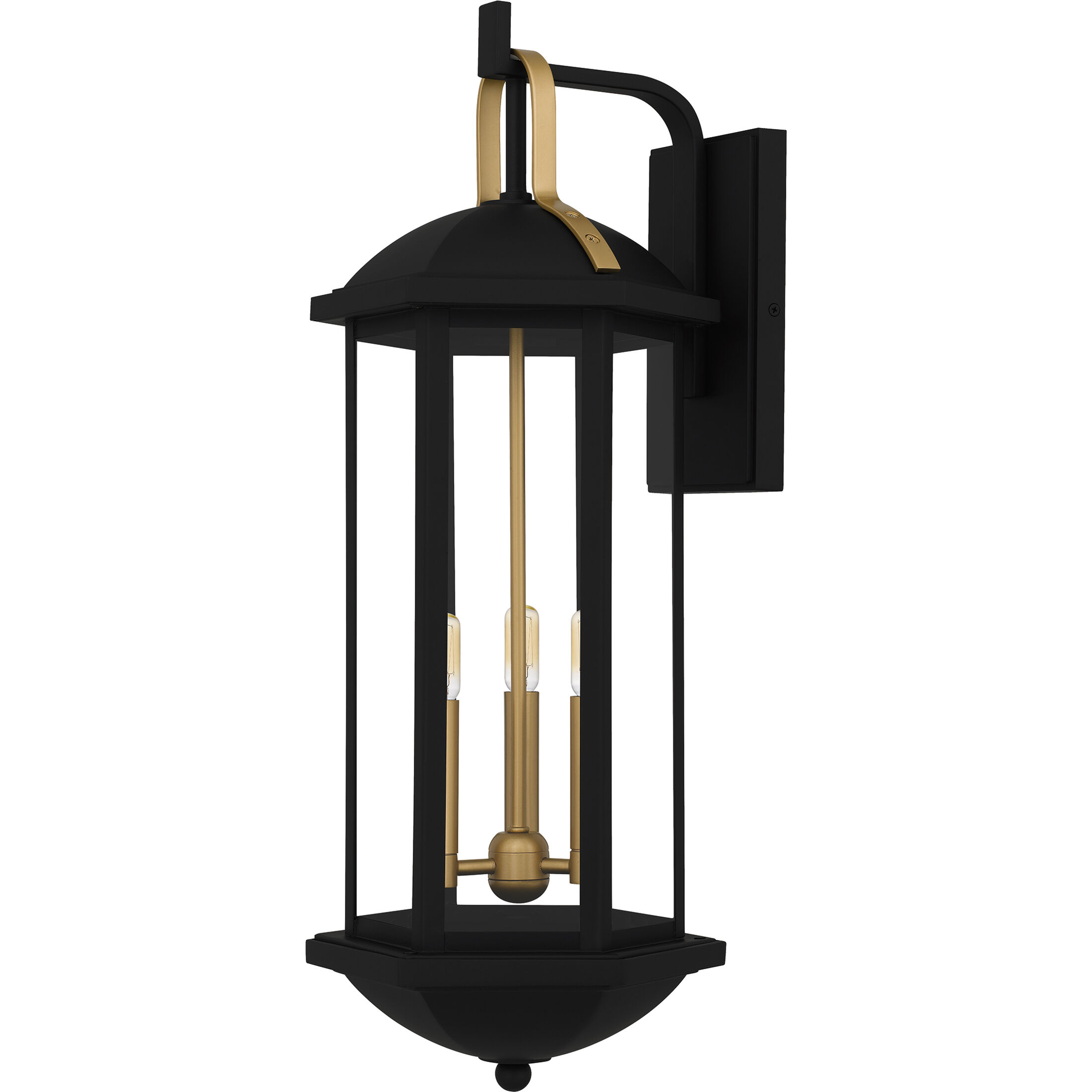 Crestfield 3 Light 26.25 inch Matte Black Outdoor Wall Lantern, Large