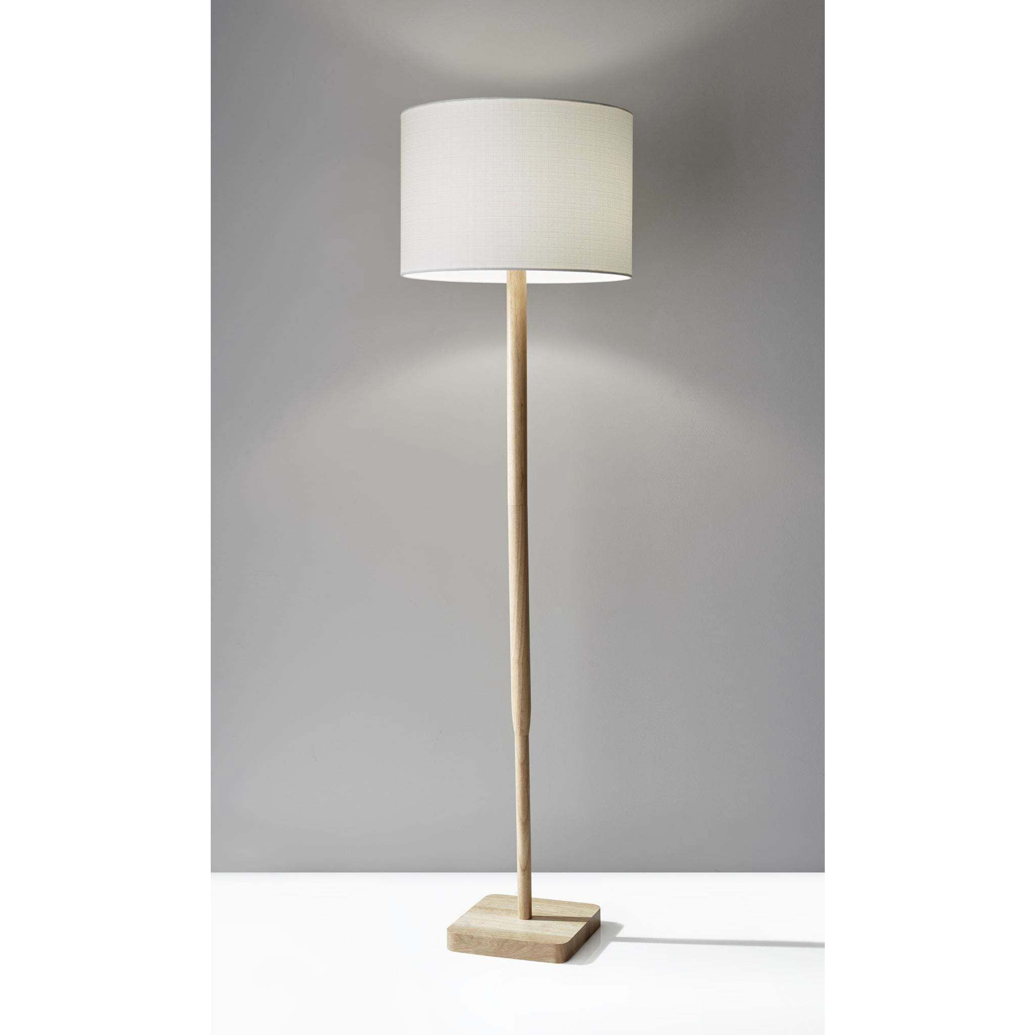 Ellis 150.00 watt Natural Floor Lamp Portable Light in White Textured Linen 