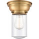 Aditi Dover 1 Light 6 inch Brushed Brass Flush Mount Ceiling Light in Seedy Glass, Aditi