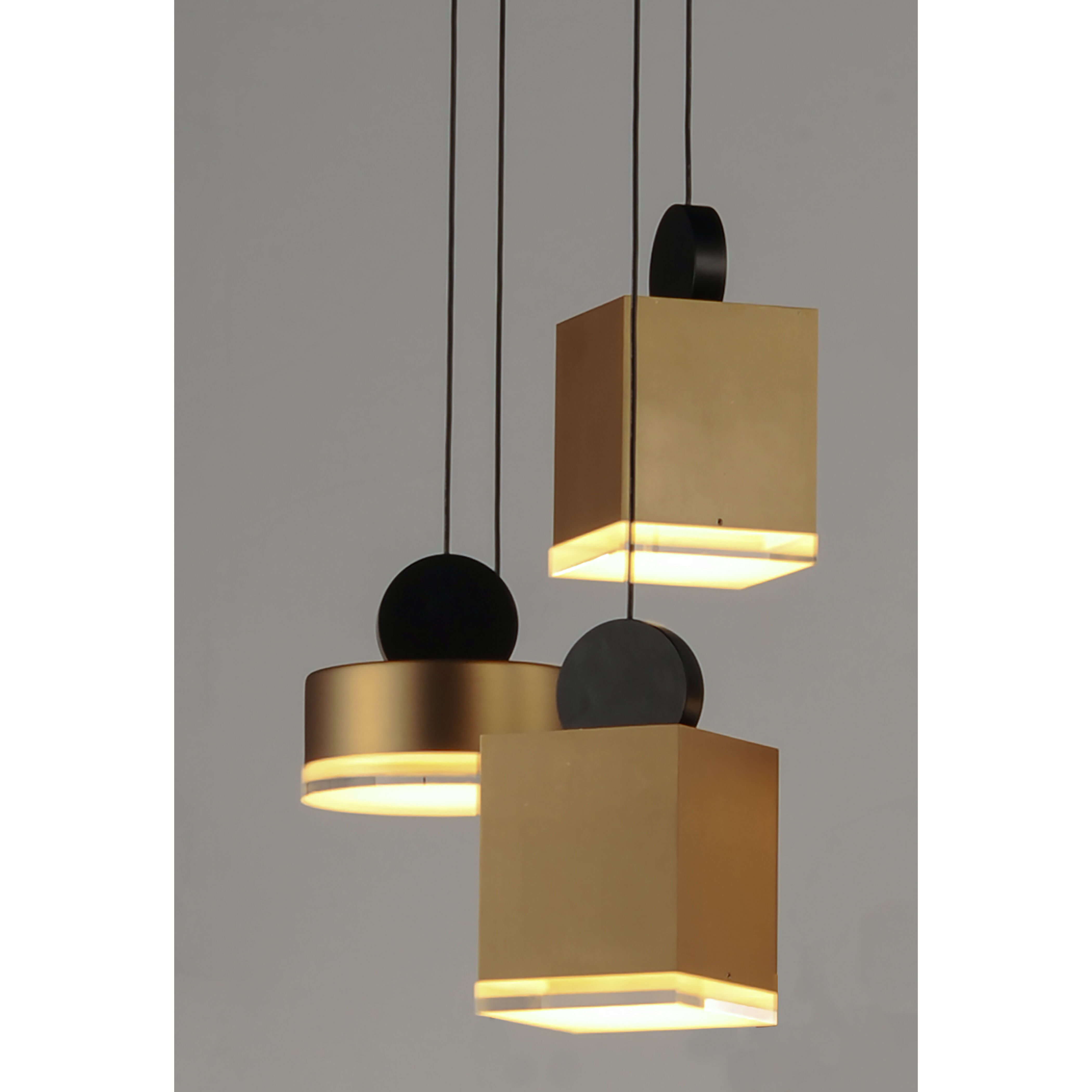Nob LED 3.5 inch Black and Gold Single Pendant Ceiling Light
