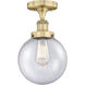 Beacon 1 Light 8 inch Brushed Brass Semi-Flush Mount Ceiling Light