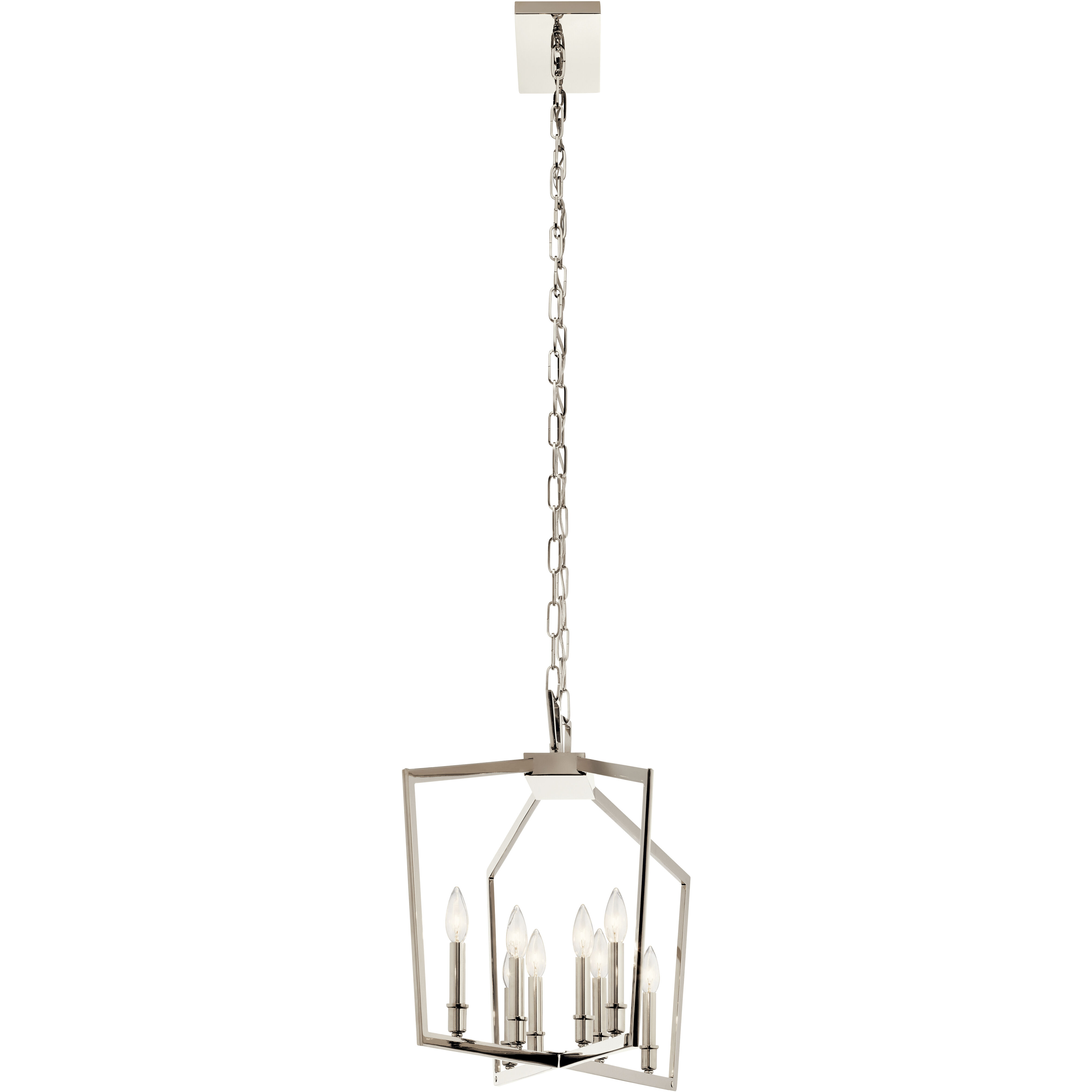 Abbotswell 8 Light 12.75 inch Polished Nickel Chandelier Linear Ceiling Light, Single